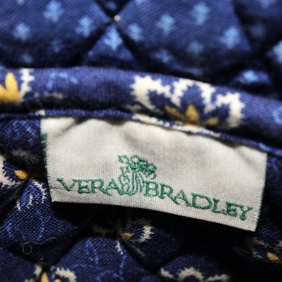 Vera Bradley Maison Blue Yellow Floral Double Strap Tote Shoulder Purse Retired - Picture 8 of 8